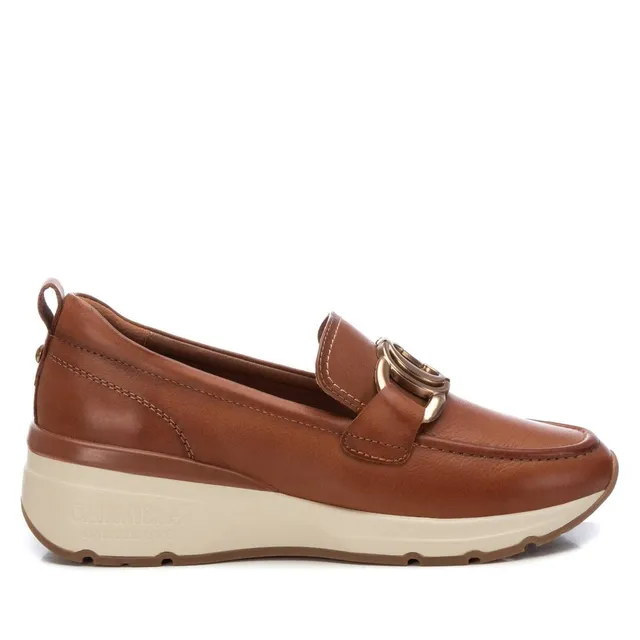 Carmela 16182202 mocassins cuir camel plat