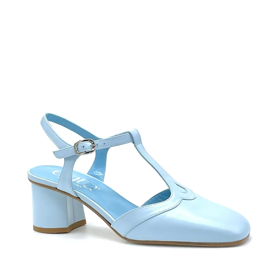 ELATA 15166 escarpins cuir bleu clair talon 5,5 cm