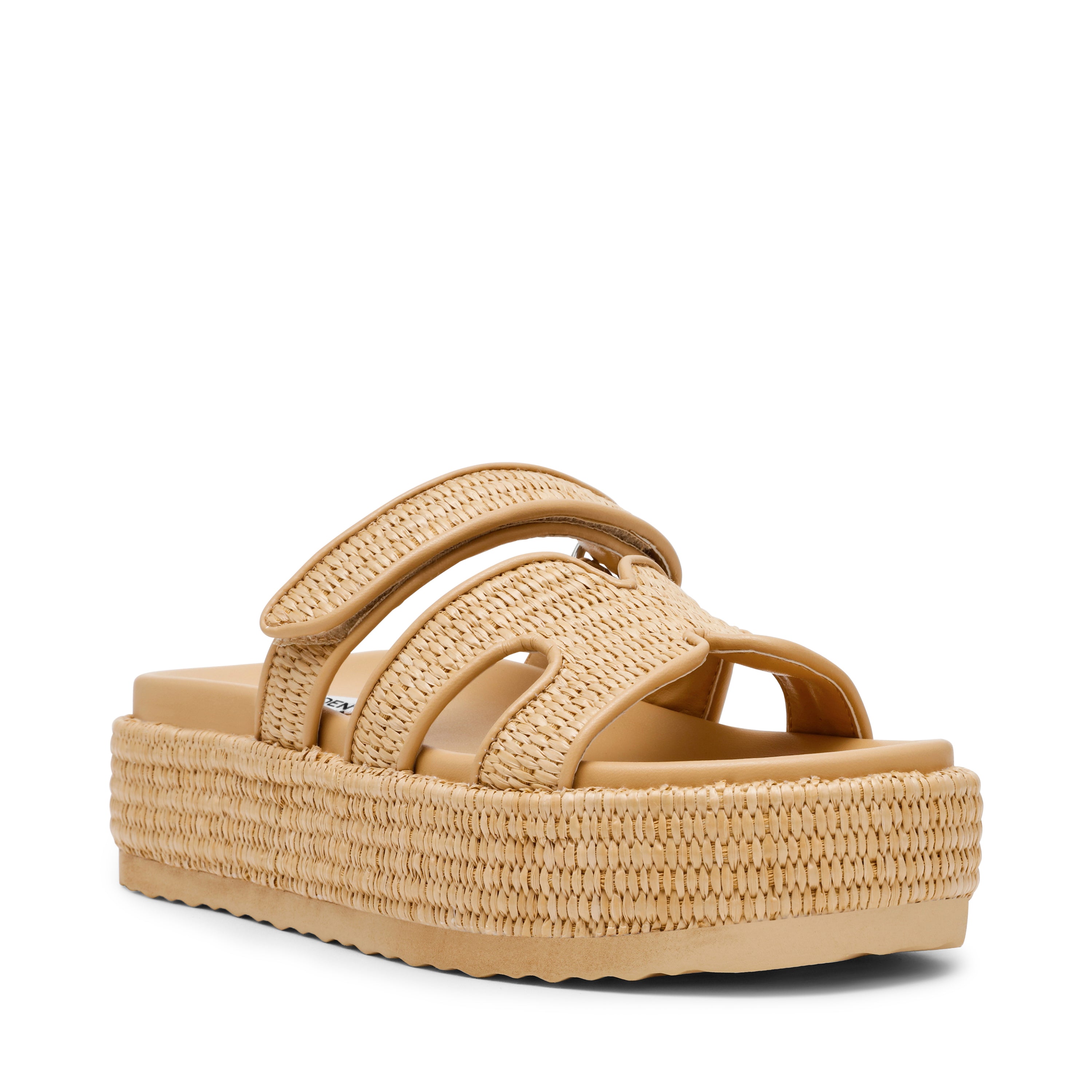 Steve Madden Bigmissile sandale plate raffia naturel