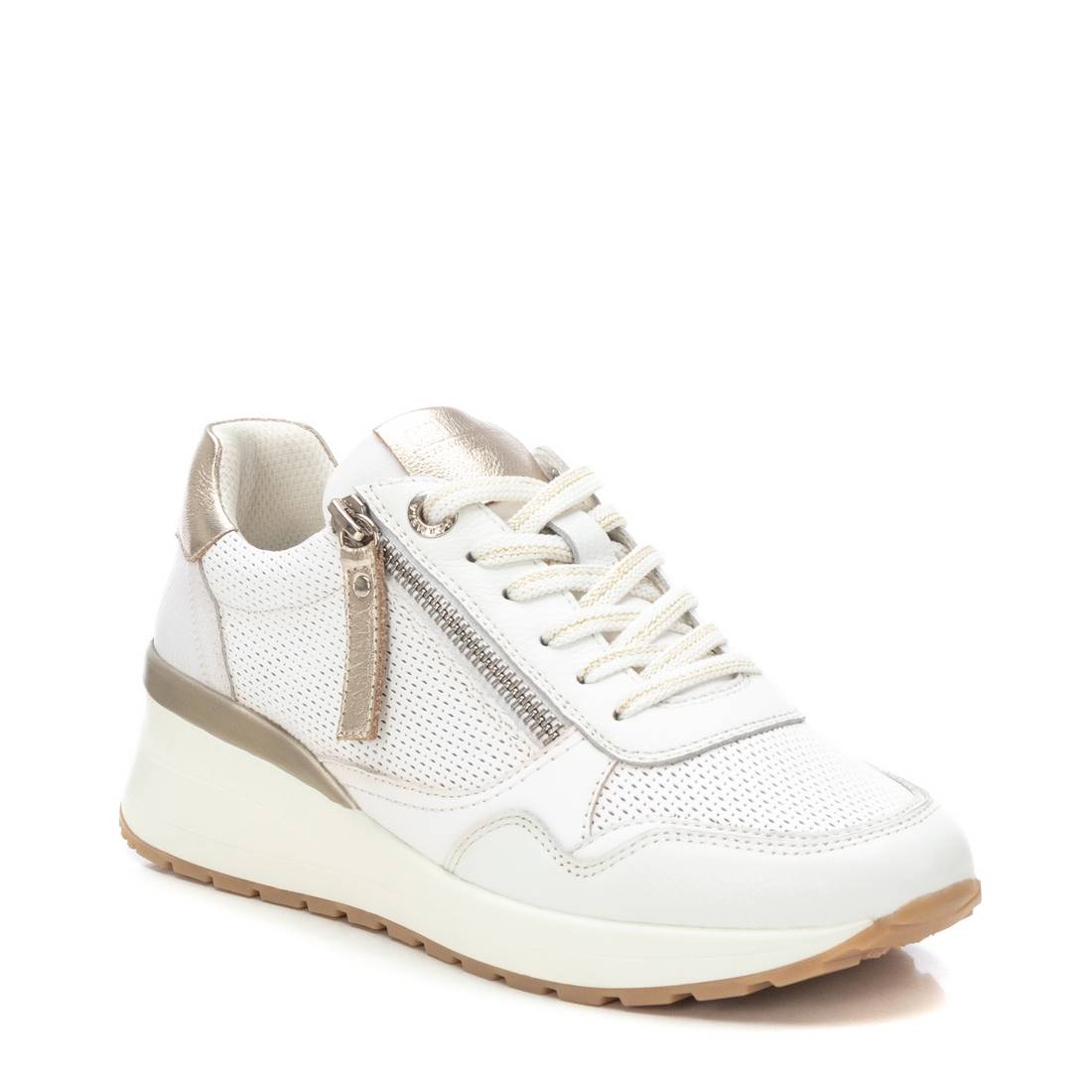 Carmela 16226801 baskets cuir blanc compensé 5cm