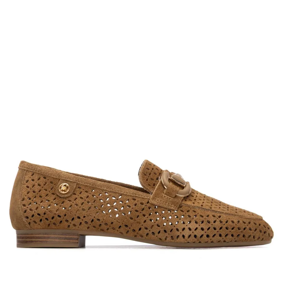 Carmela 16313701 mocassins femme cuir camel ajouré