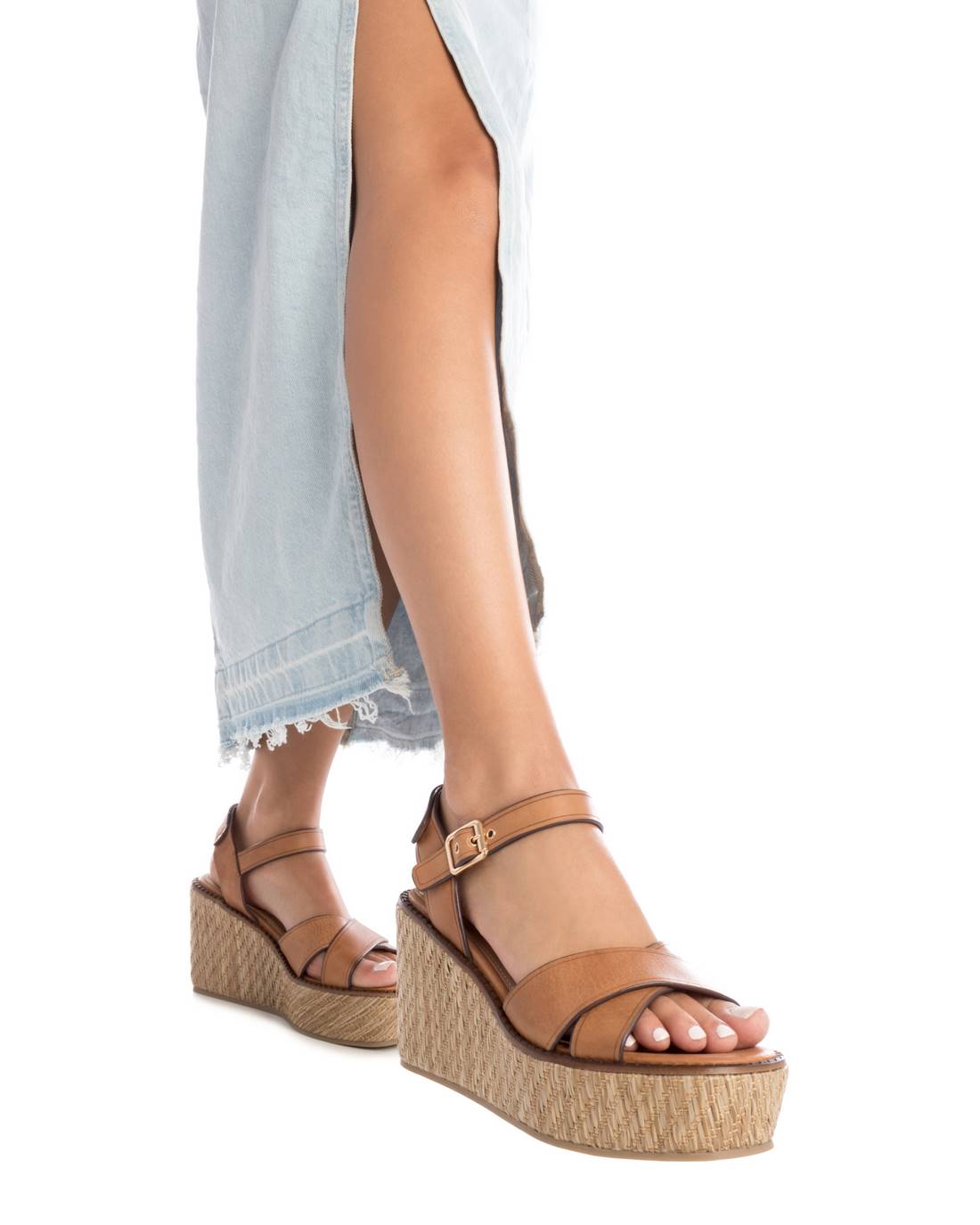 Carmela 16138701 sandales femme marron cuir compensé