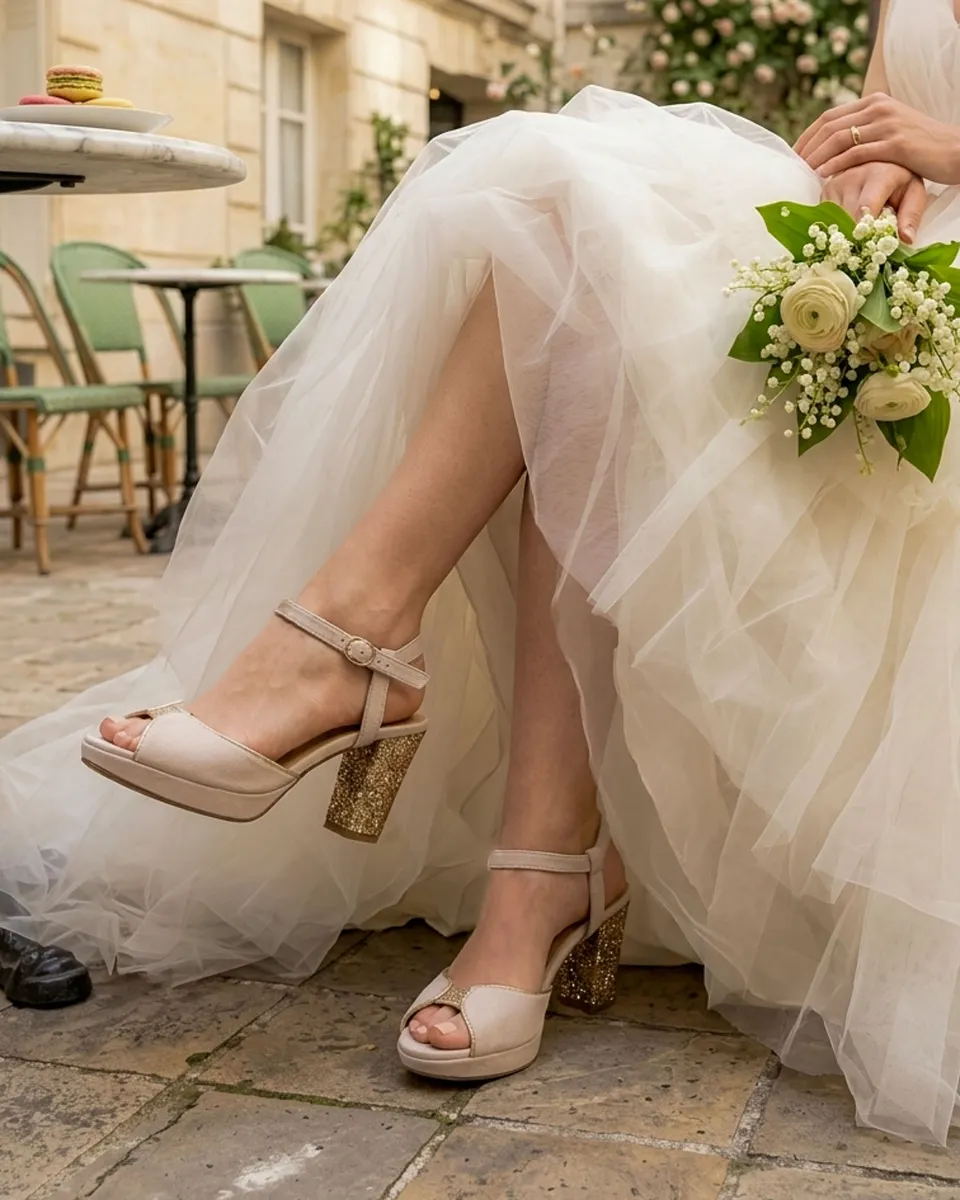 Dessine Moi Un Soulier Charlotte sandale velours blanc glitter 39,5