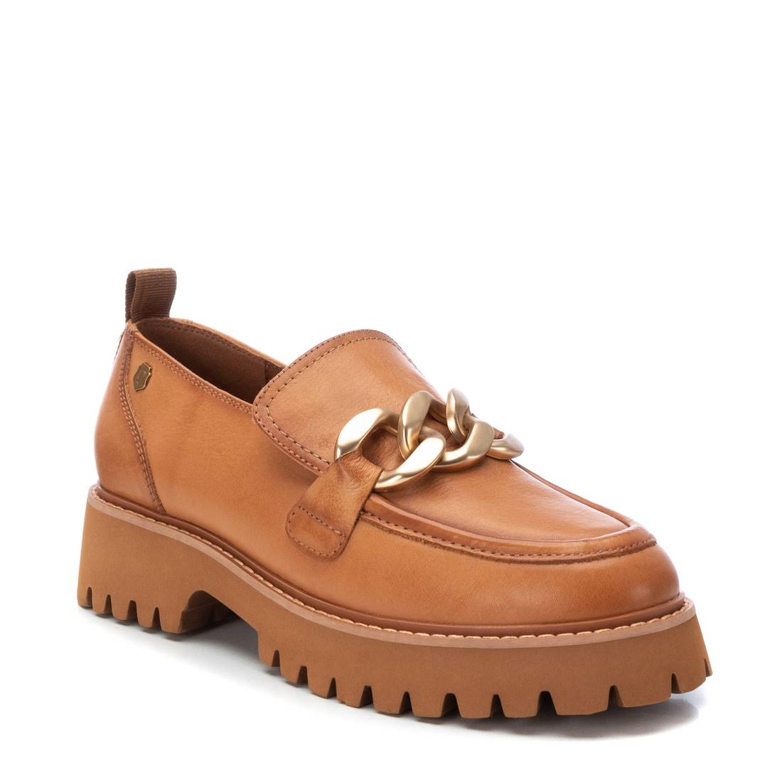 Carmela 16106103 mocassin femme marron cuir chaîne