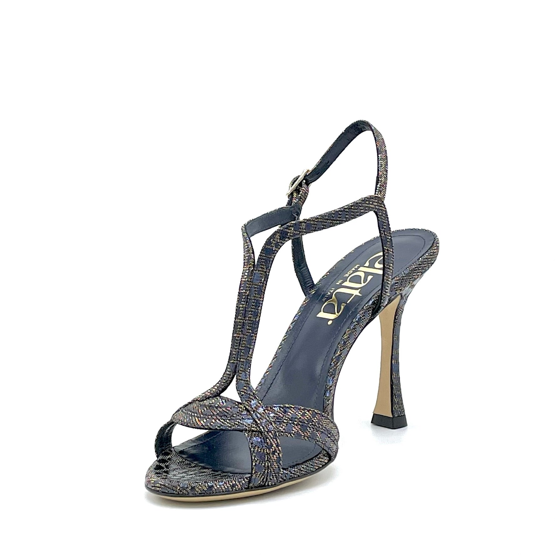 ELATA 54507 sandale bleu irisé talon 9,5 cm
