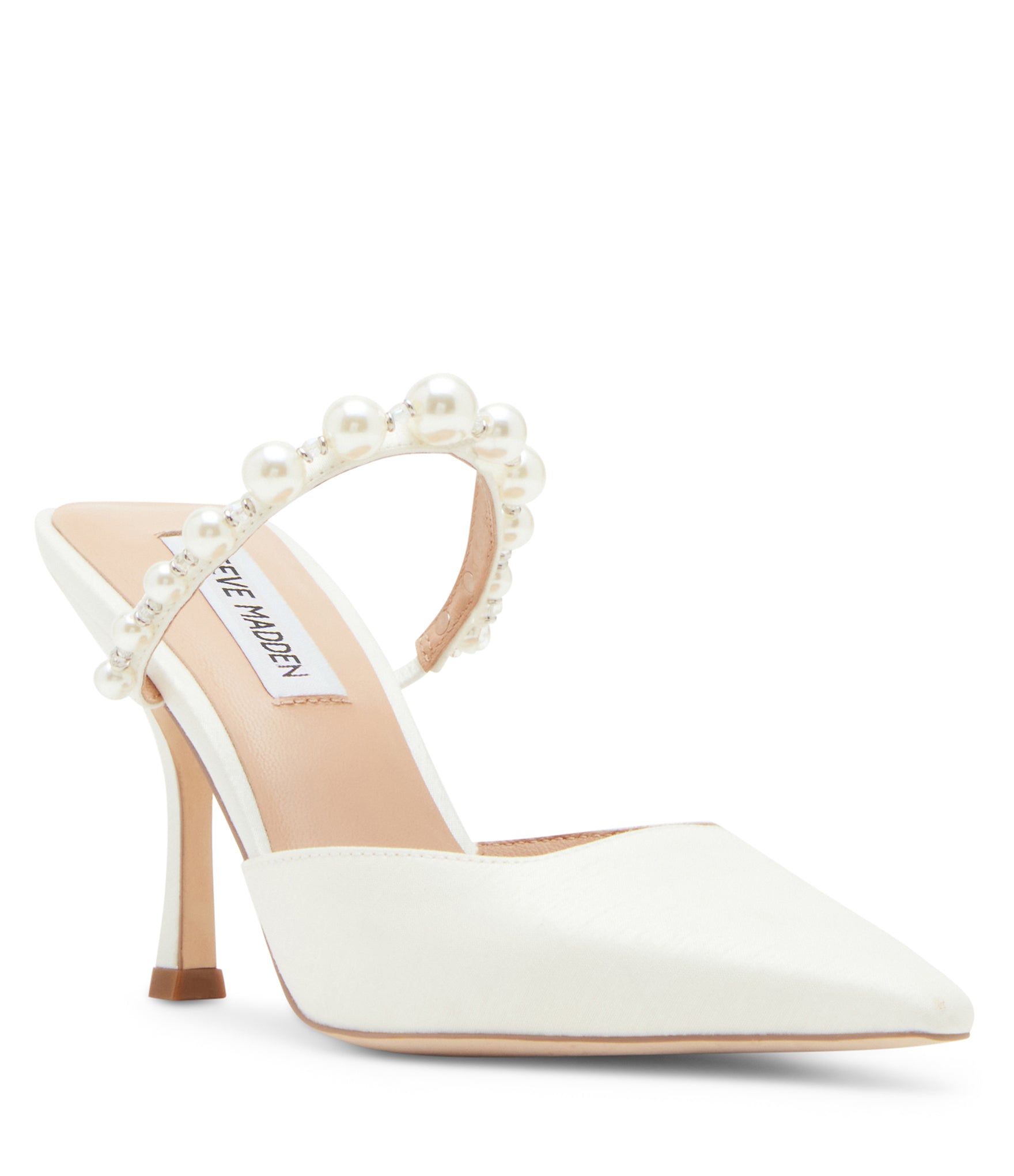 Steve Madden Brecki-P mules blanc satin talon 9 cm