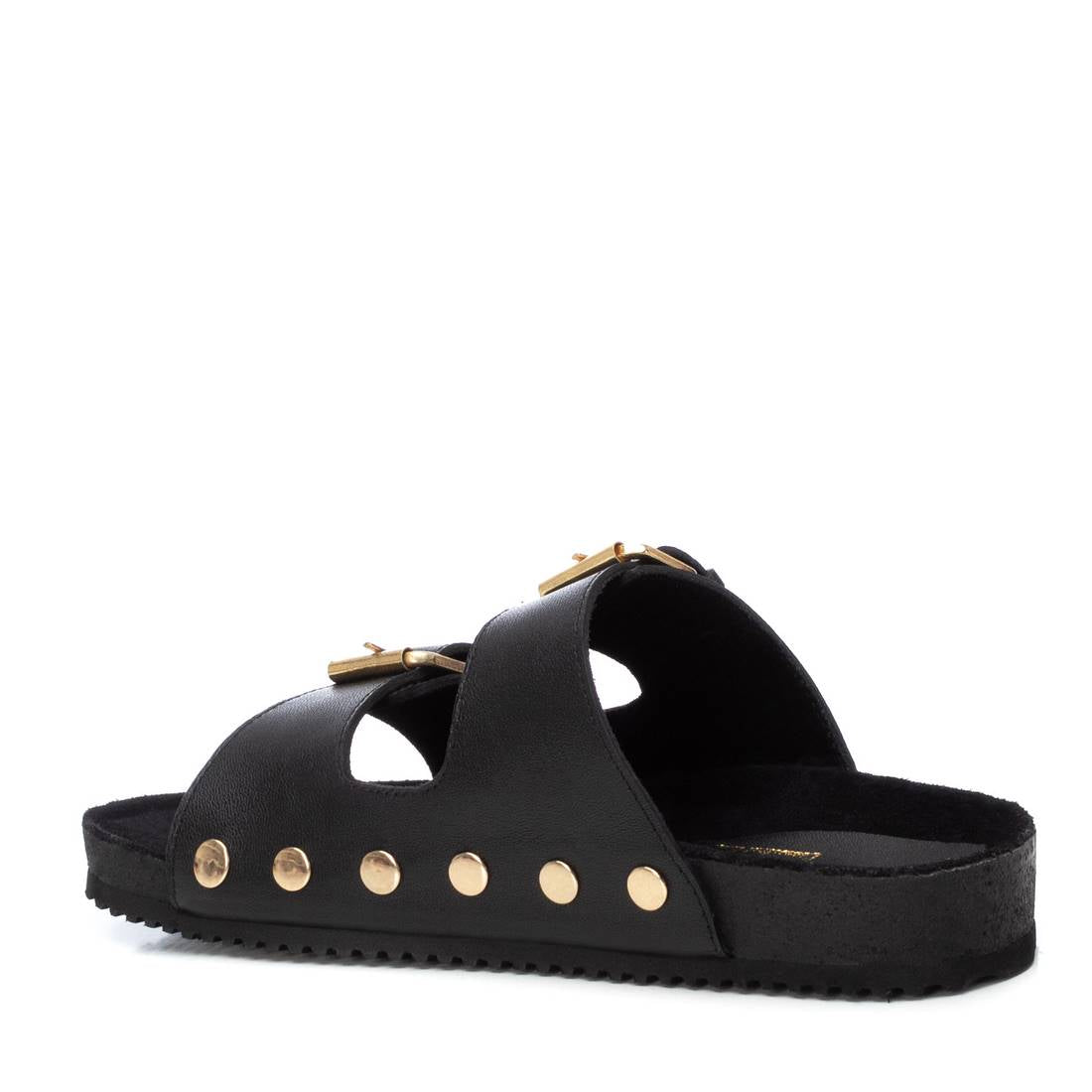 Carmela 16212801 sandales femme noires cuir plates