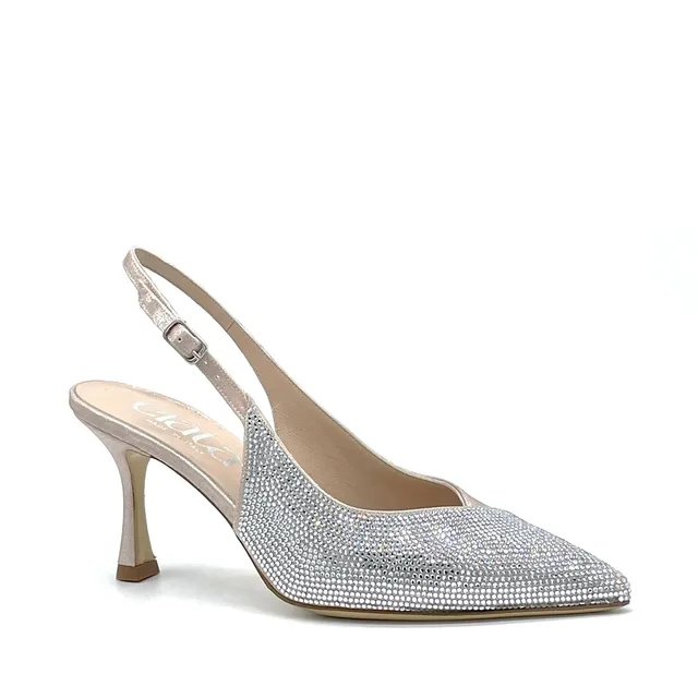 Elata 15103 slingback nude strass talon 7,5 cm