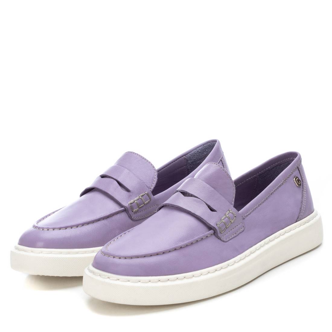 Carmela 16064010 mocassin cuir violet plat