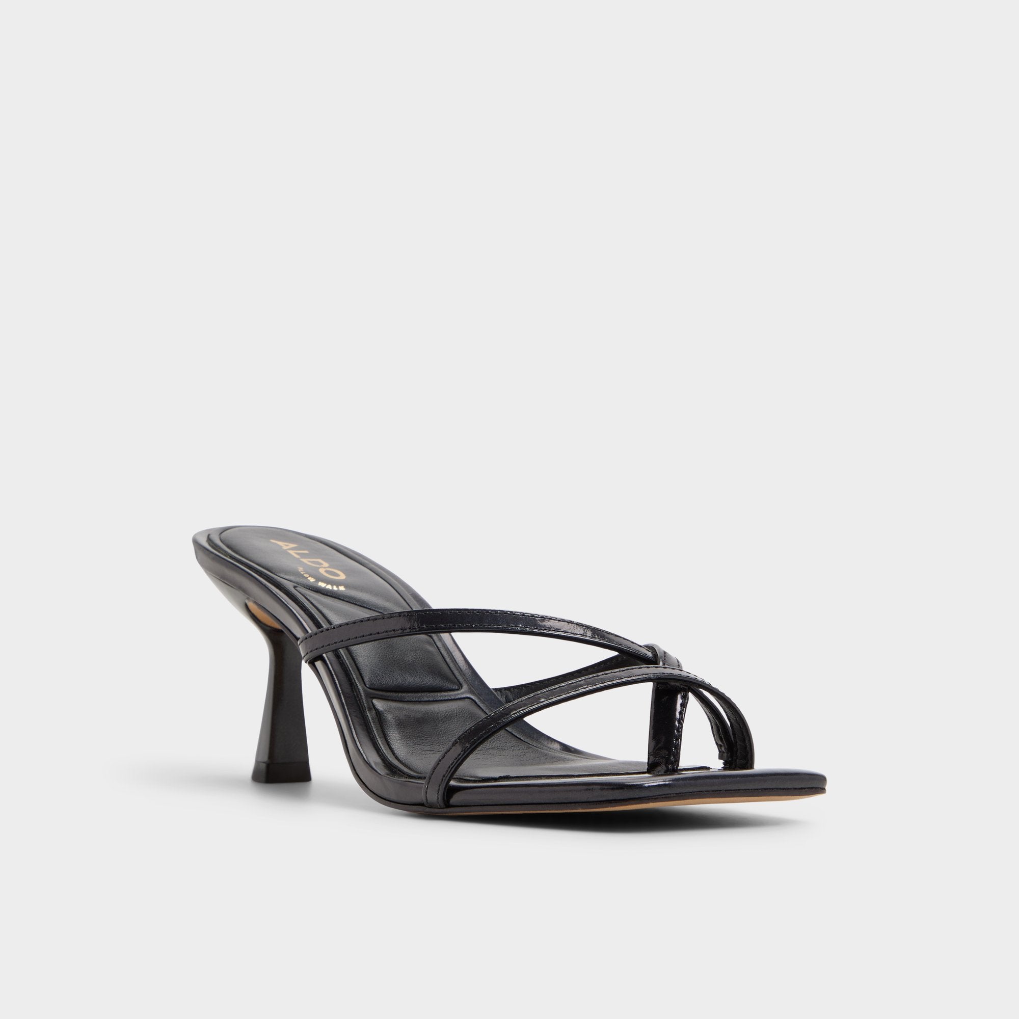 ALDO Calypsa sandales talon bloc noires soirée