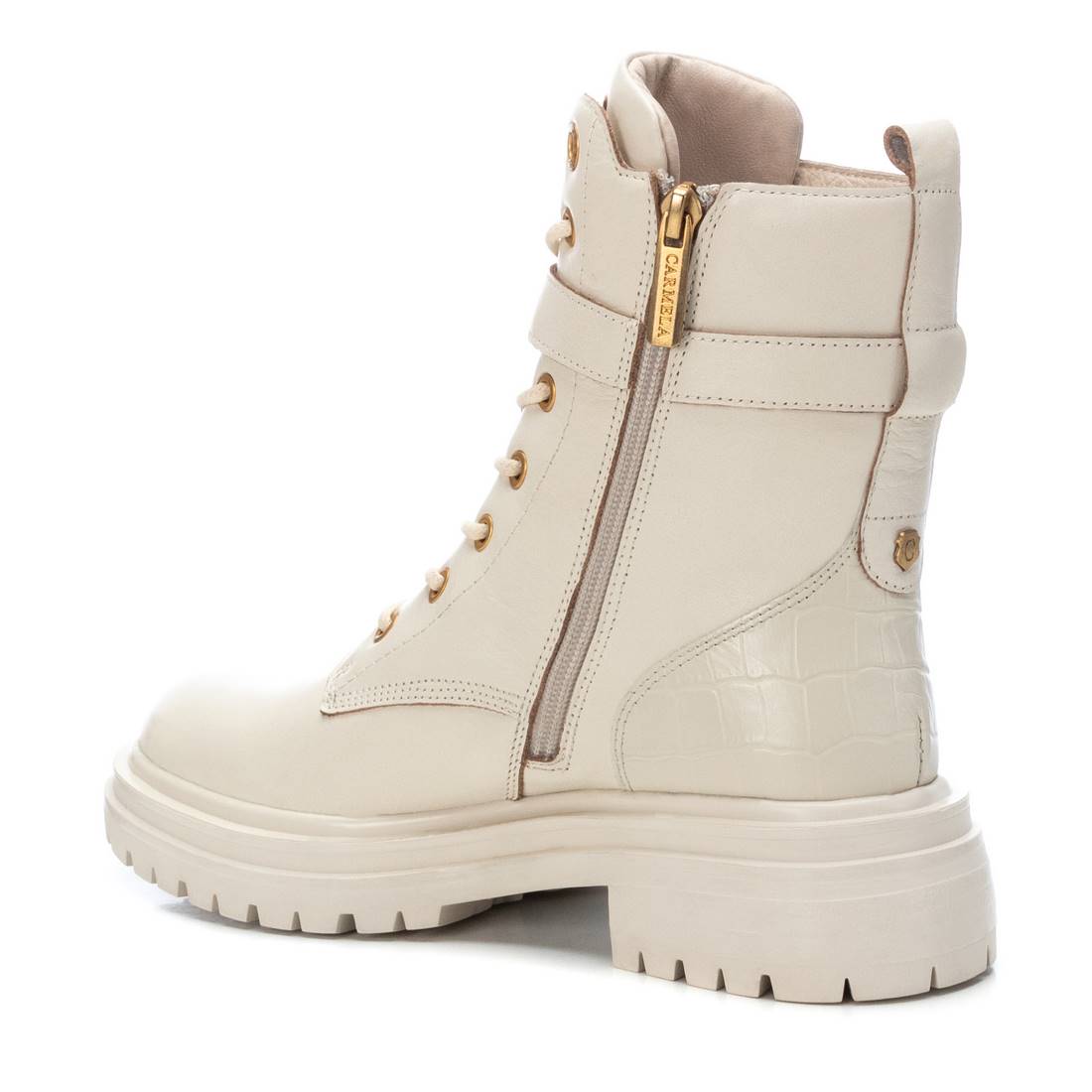 Carmela 16089102 bottines militaires cuir blanc