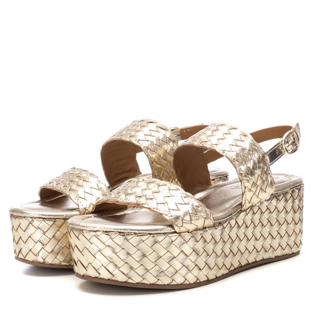 Carmela 16223201 sandales compensées cuir doré 6 cm