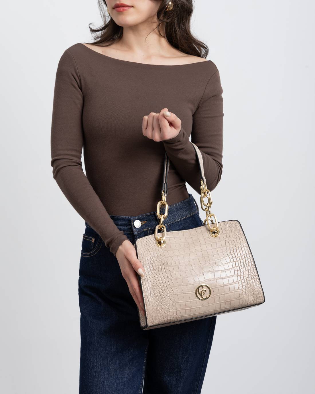 Carmela 18618102 sac bandoulière beige coco