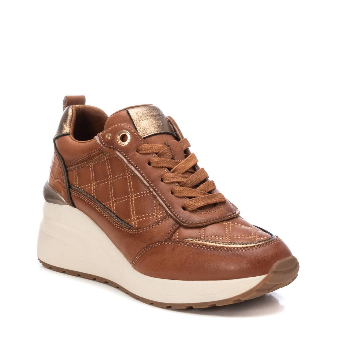 Carmela 16184503 sneaker femme marron cuir compensé 6cm