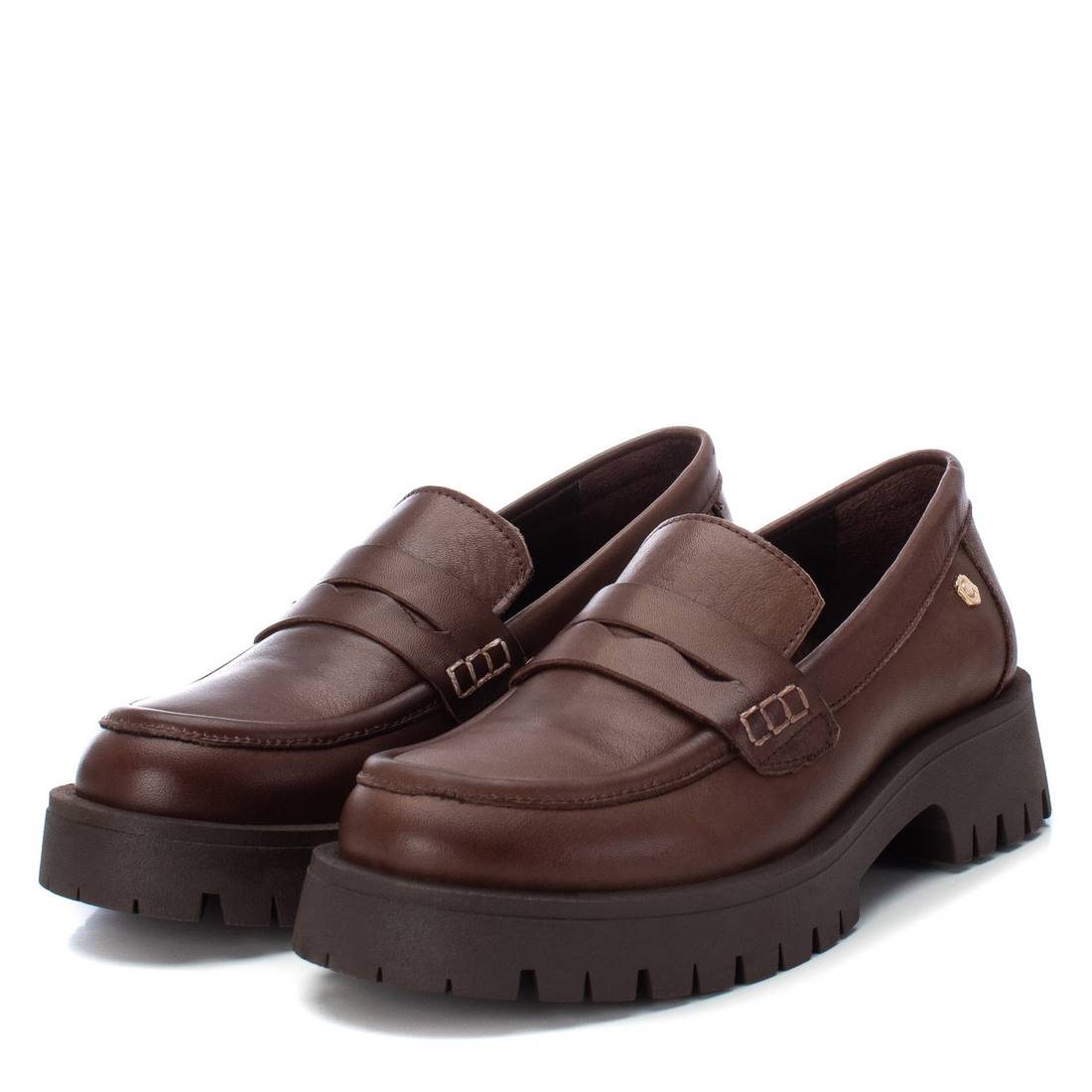 Carmela 16099108 mocassins cuir marron semelle crantée