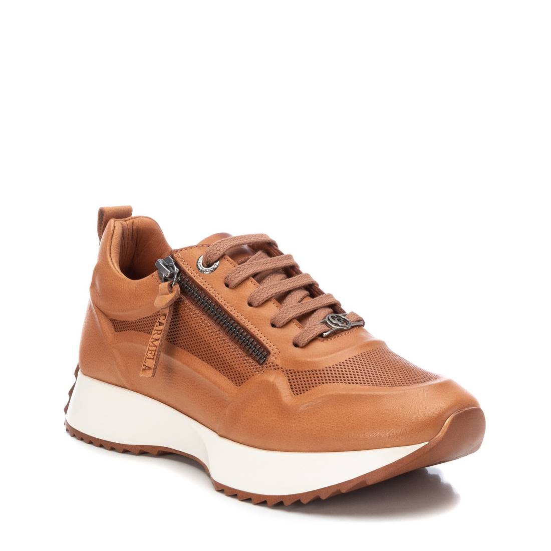 Carmela 16067003 basket femme marron cuir plat