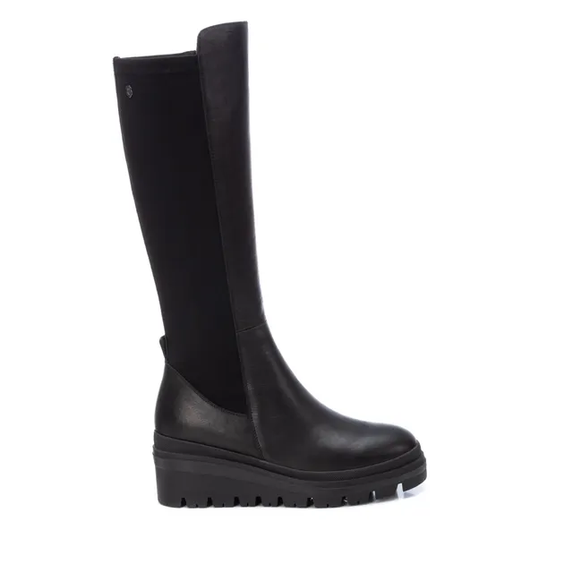 Carmela 16023001 bottine femme noire cuir compensée 6 cm