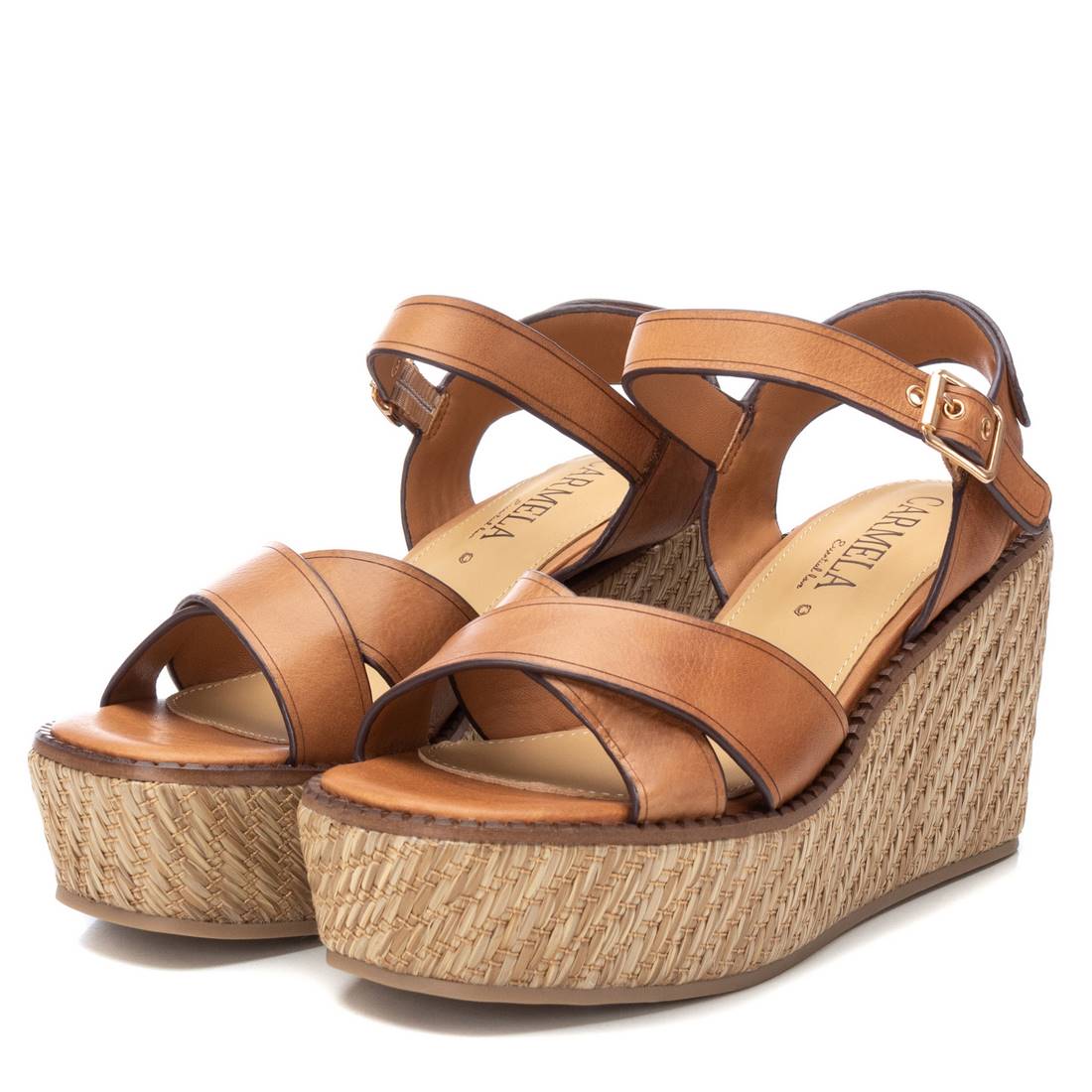 Carmela 16138701 sandales femme marron cuir compensé