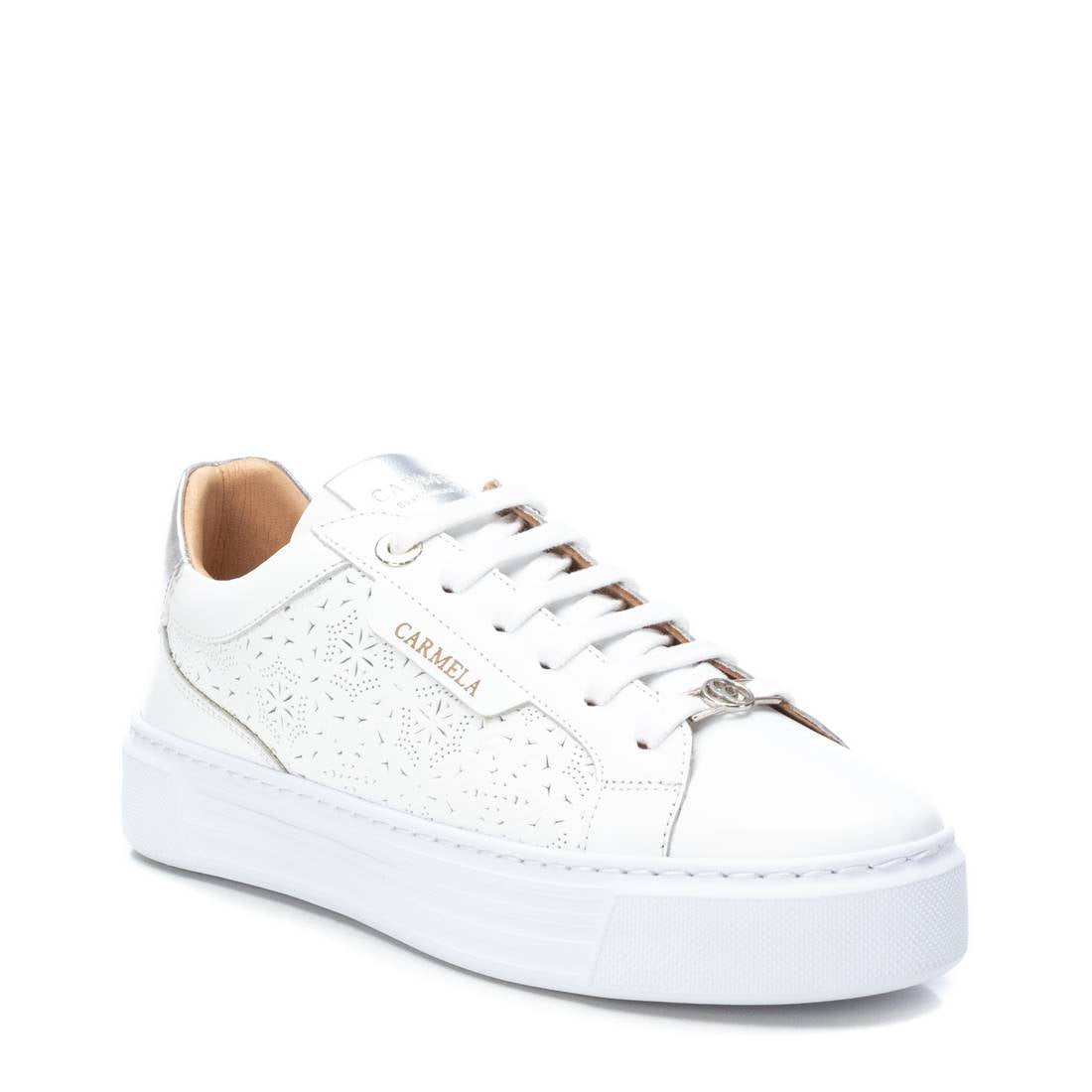 Carmela 16131706 sneakers cuir argent ajouré