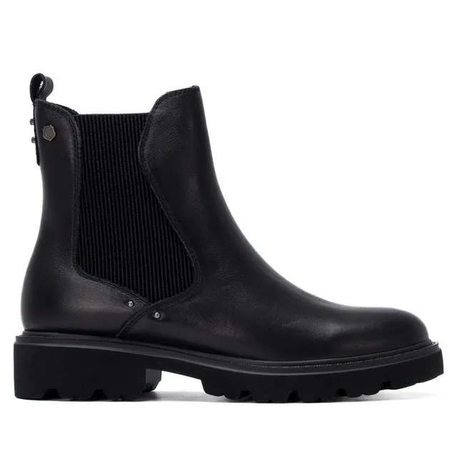 Carmela 16433801 bottines cuir noir talon bas