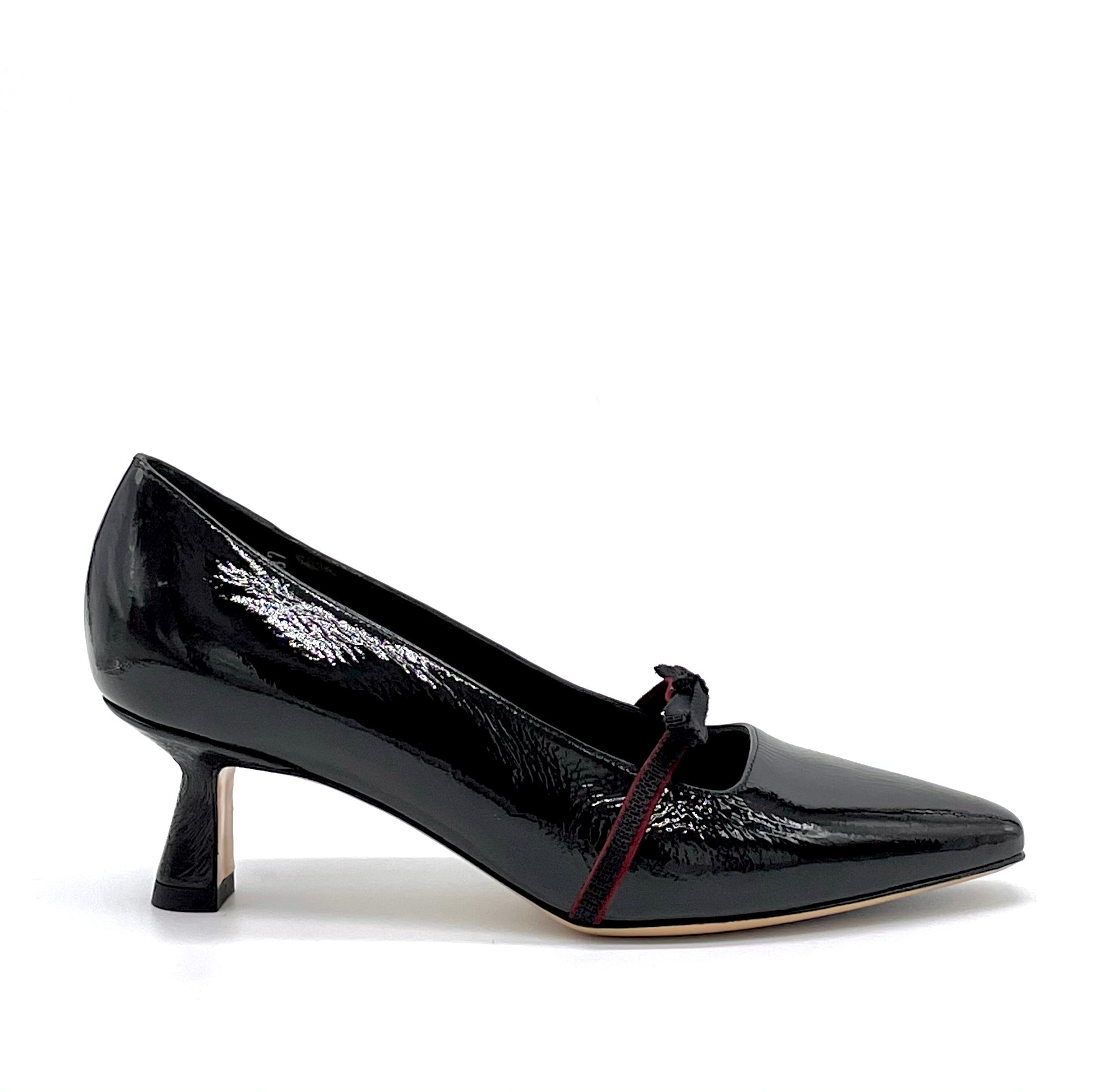 Elata 51521 escarpins vernis noir talon 5,5 cm