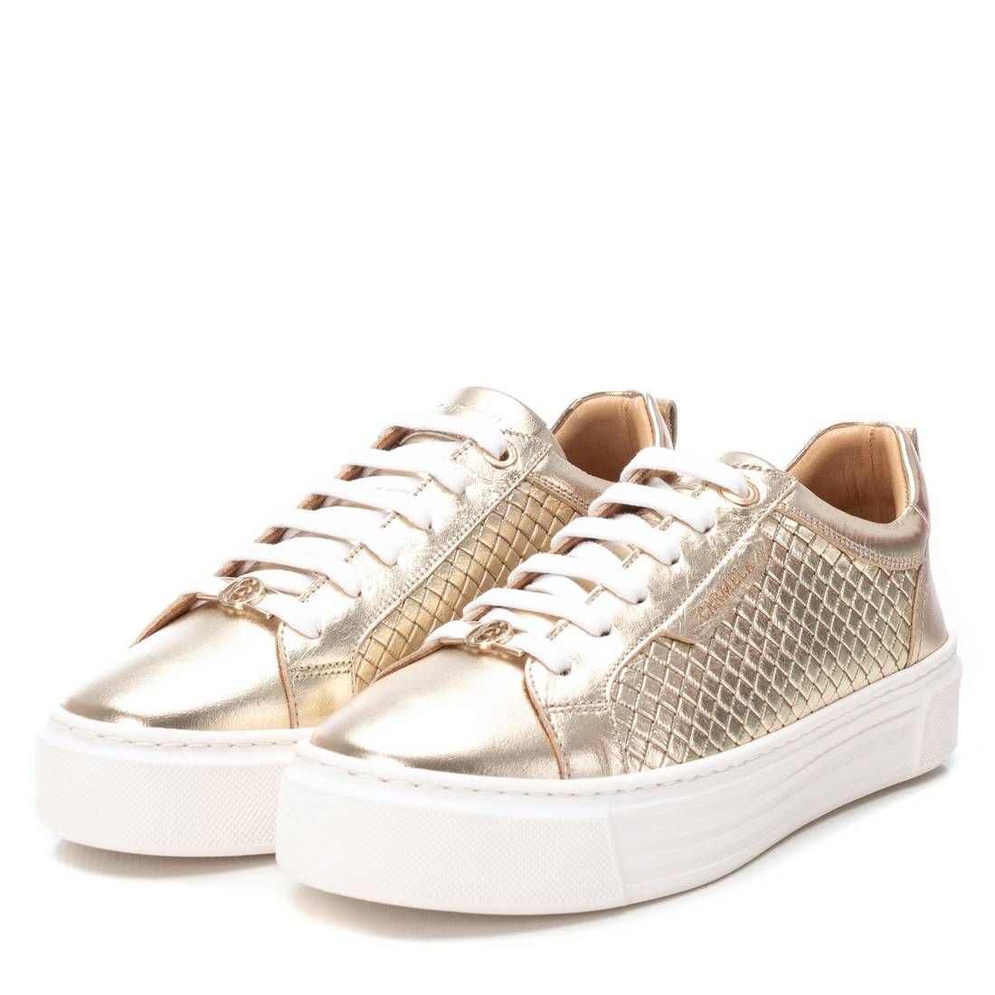 Carmela 16131303 baskets femme cuir doré lacets