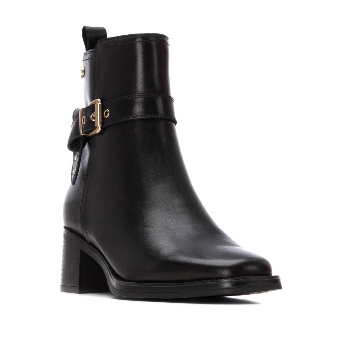 Carmela 16254102 bottine femme noir cuir talon moyen