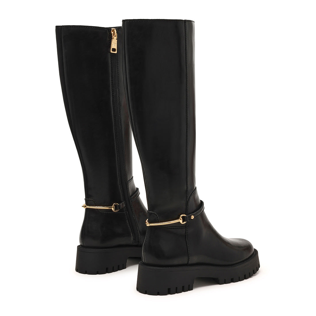 Steve Madden Longshot botte haute cuir noir talon 3,5 cm