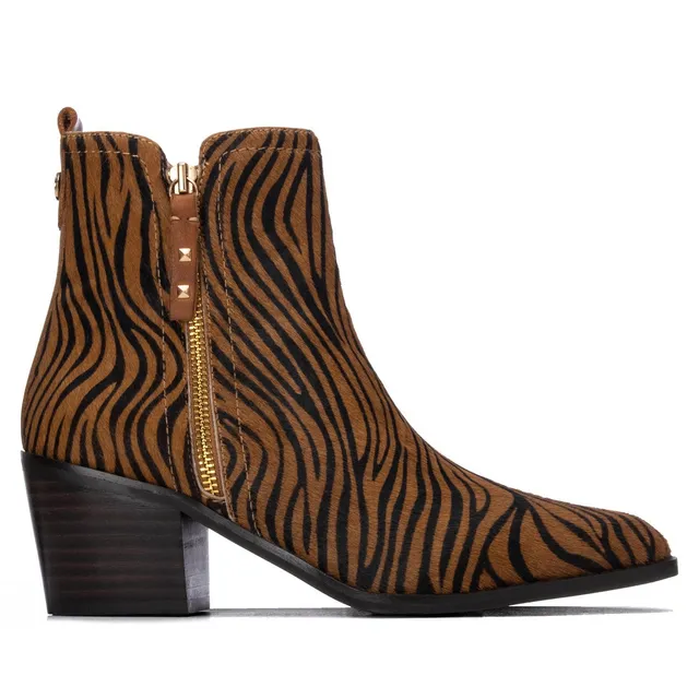 Carmela 16438603 bottines cuir camel animal talon