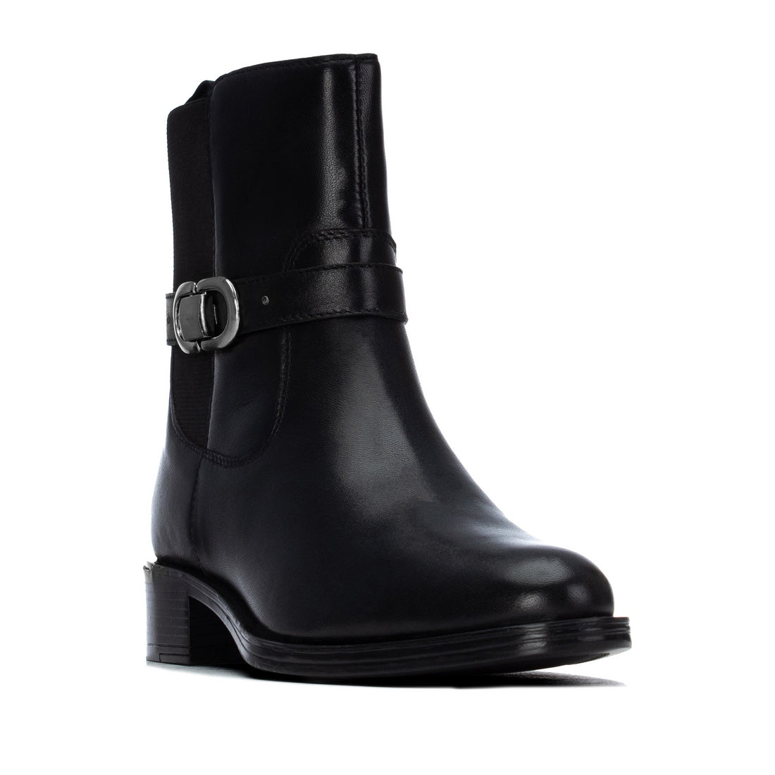 Carmela 16400801 bottines noir cuir talon bas