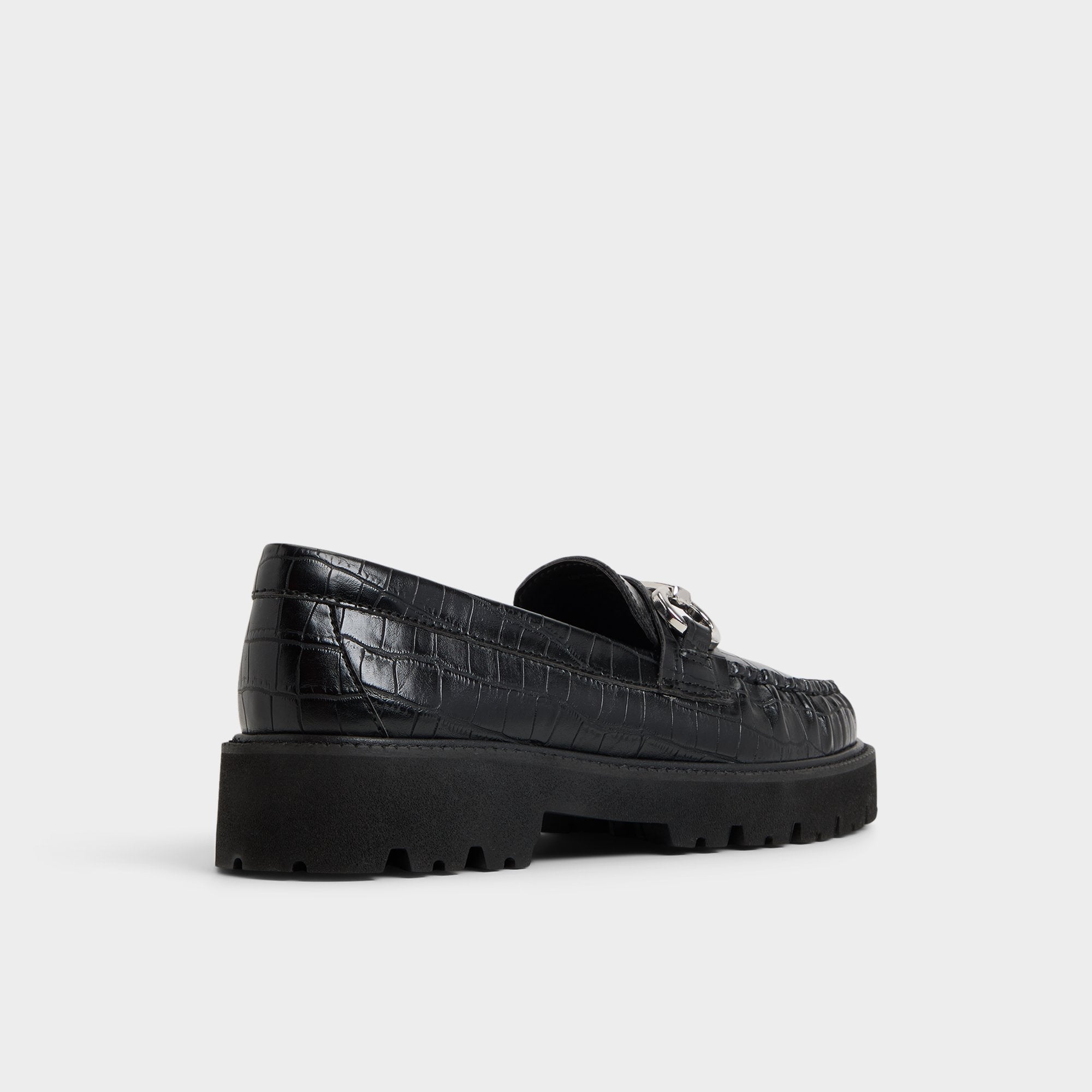 ALDO Danrose mocassins cuir croco noir