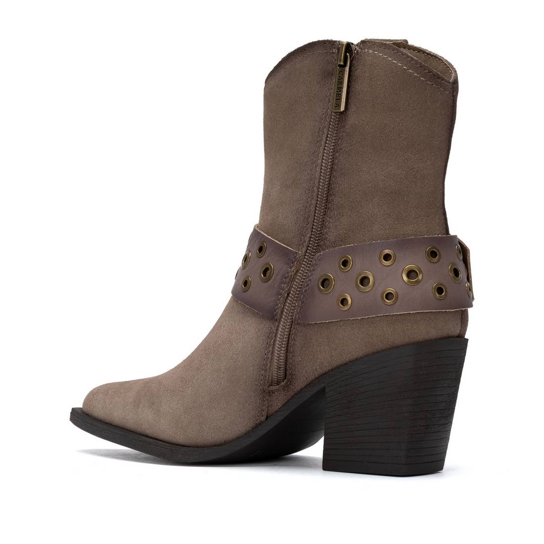 Carmela 16413202 bottine talon marron cuir véritable