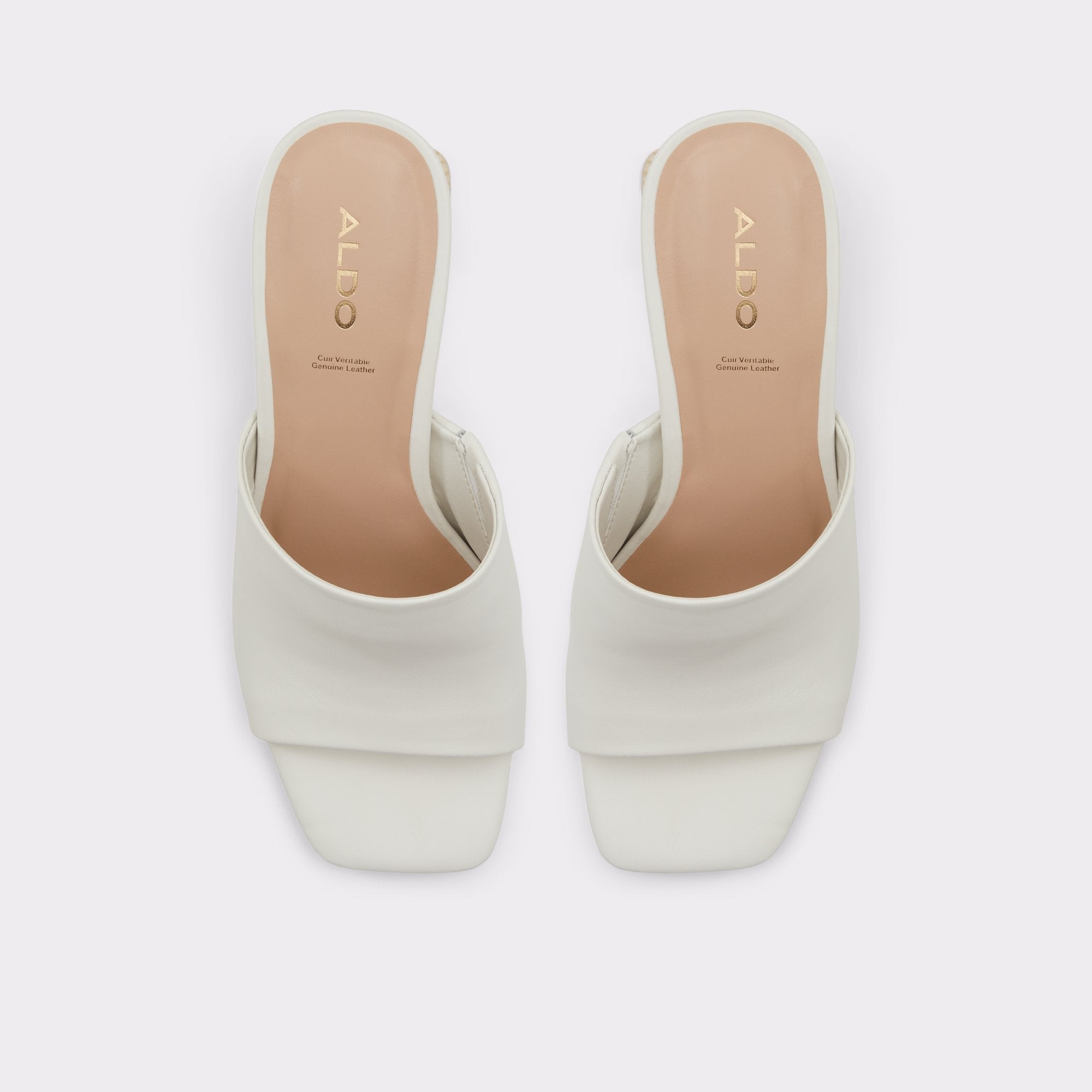 ALDO Harans mules talon femme blanc