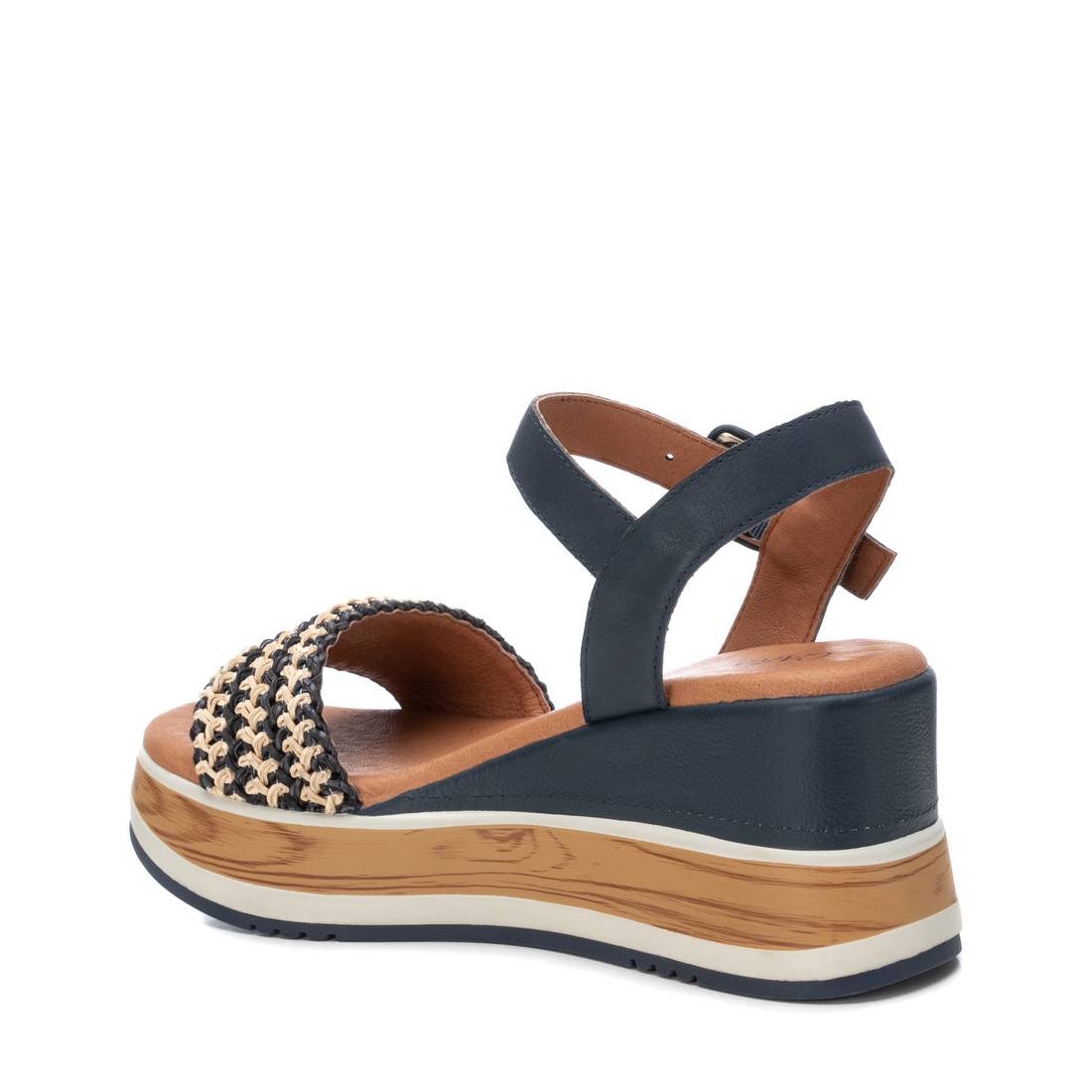 Carmela 16058903 sandale compensée cuir bleu 8 cm