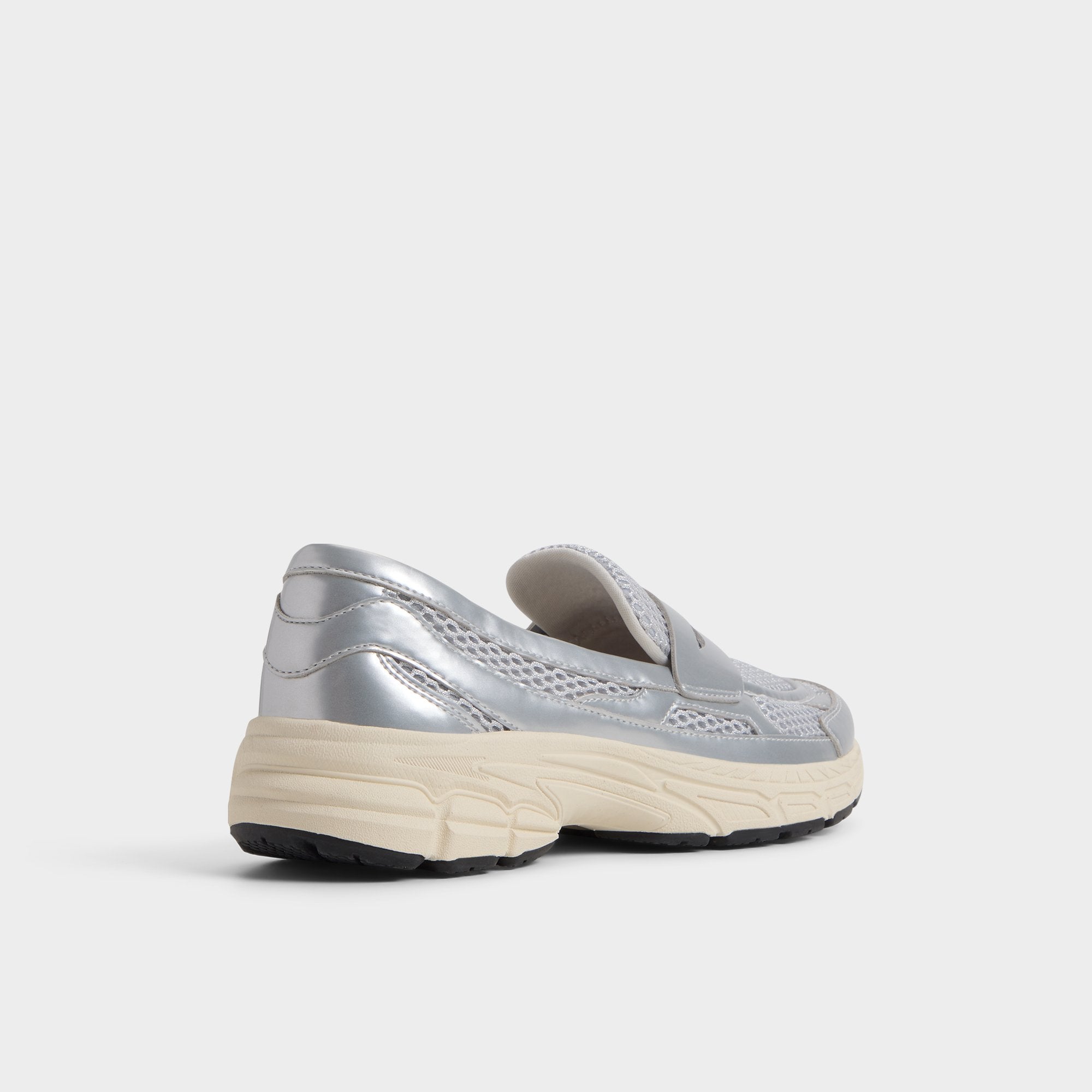 Aldo Loffy mocassins baskets argentés mesh