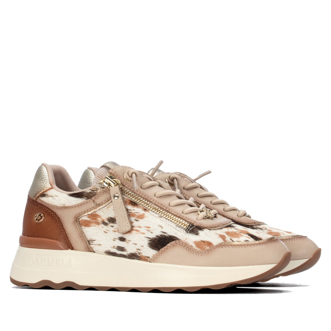 Carmela 16436001 sneaker compensée marron cuir