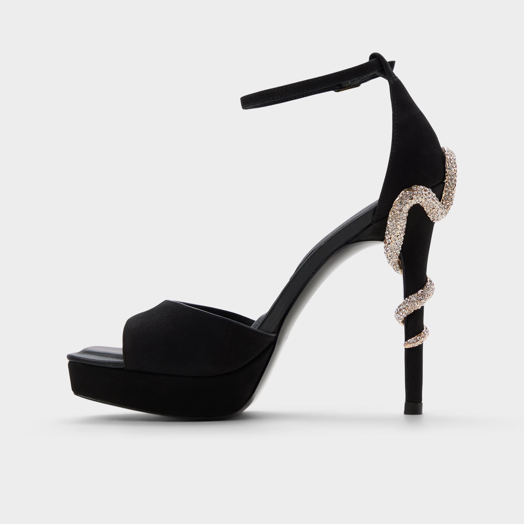 ALDO Medusa sandales à talon noires 38 serpent