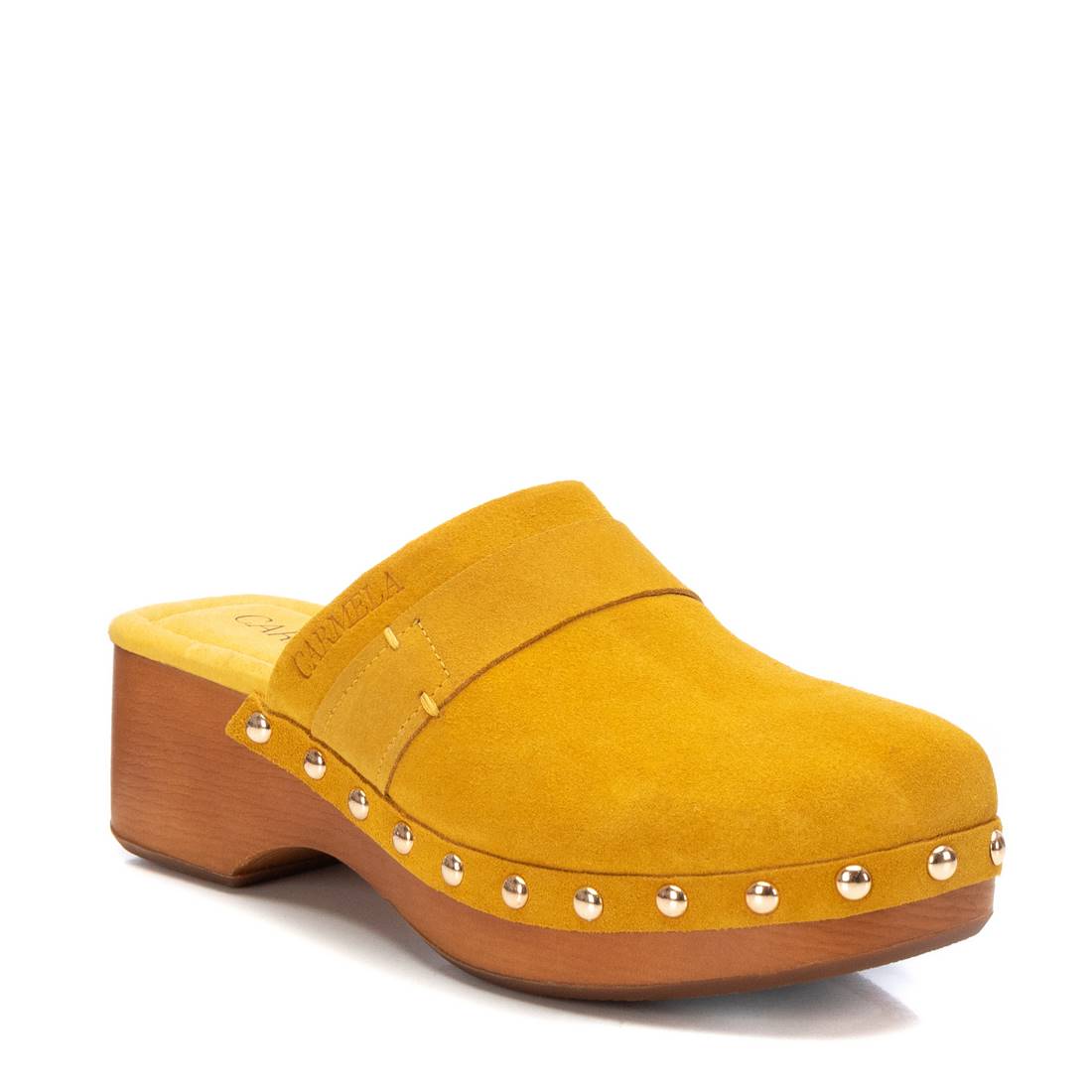 Carmela 16045203 sabot cuir jaune talon 5 cm