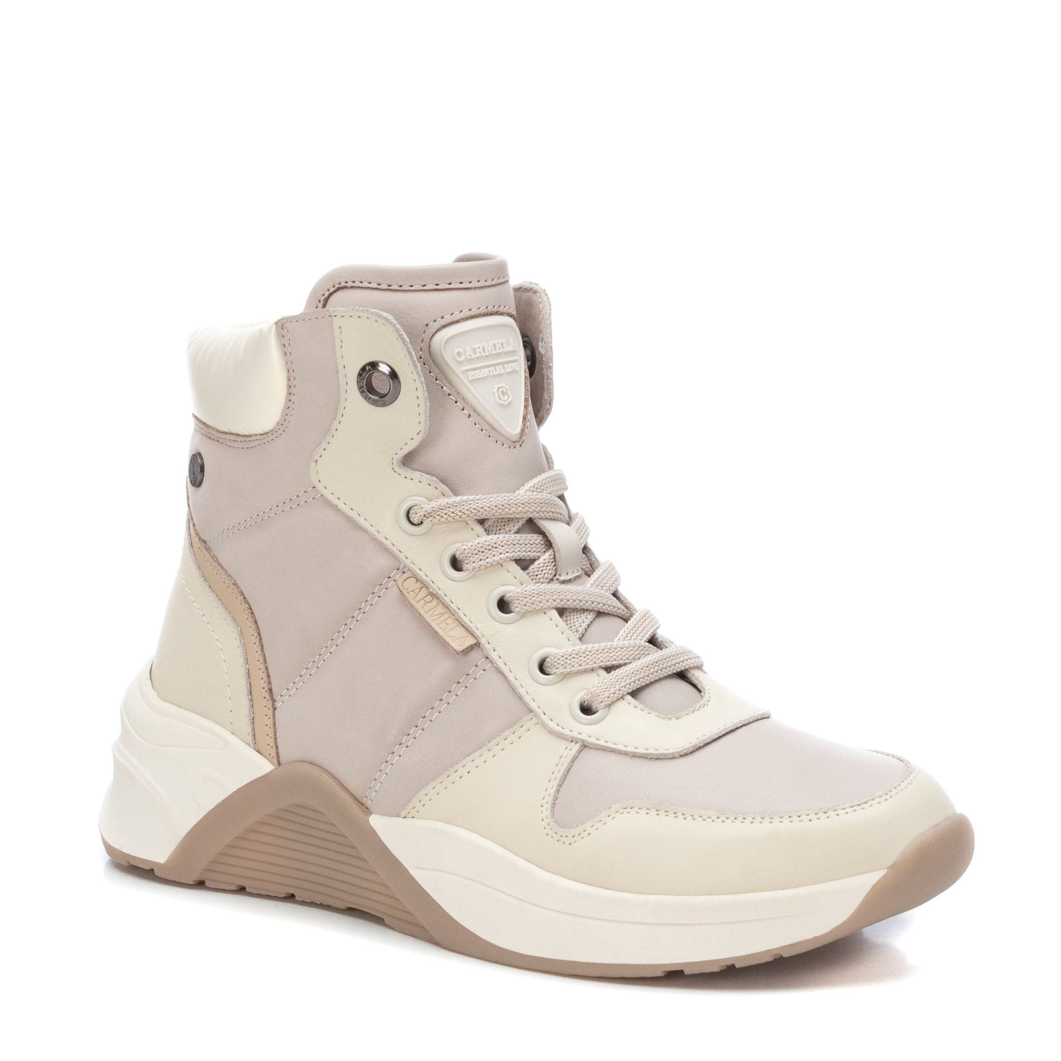 Carmela 16028401 baskets montantes cuir blanc lacets