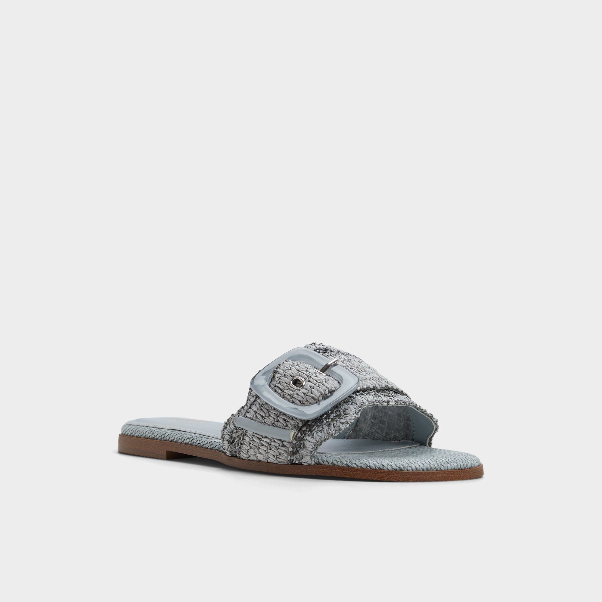 ALDO Wavysally mules raphia bleu ciel boucle