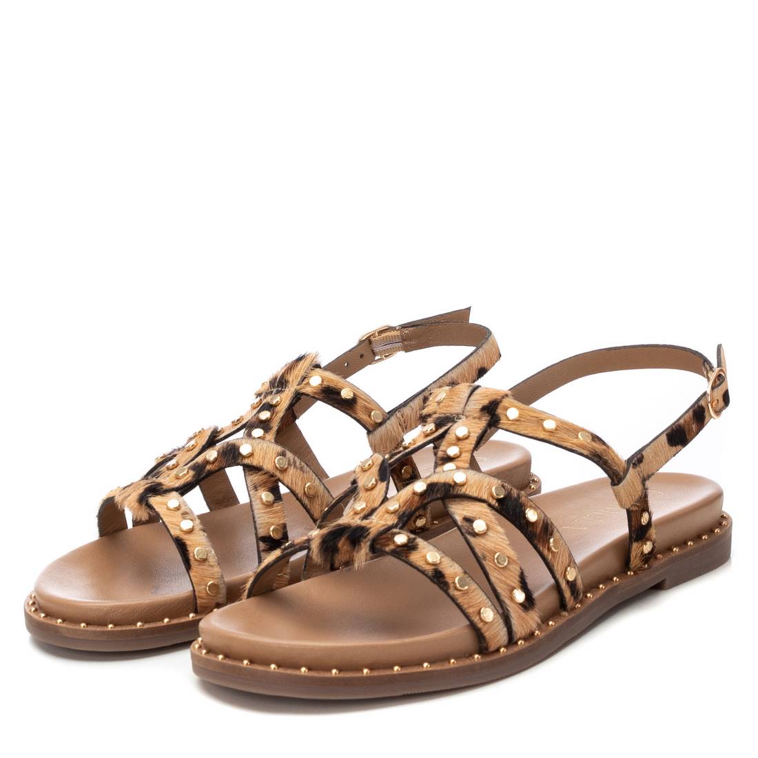 Carmela 16239204 sandales femme léopard cuir plates