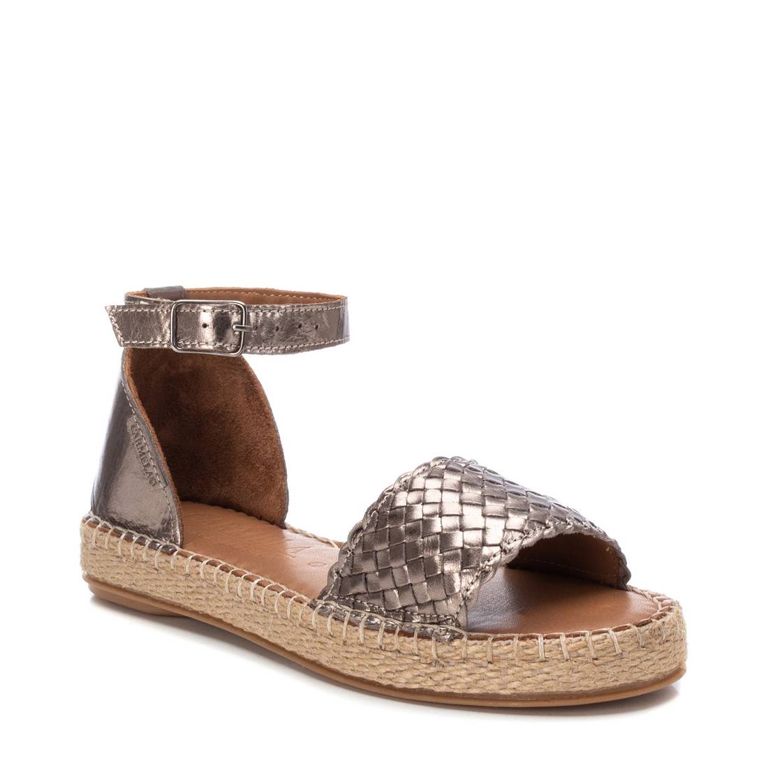 Carmela 16047901 sandale cuir gris talon plat