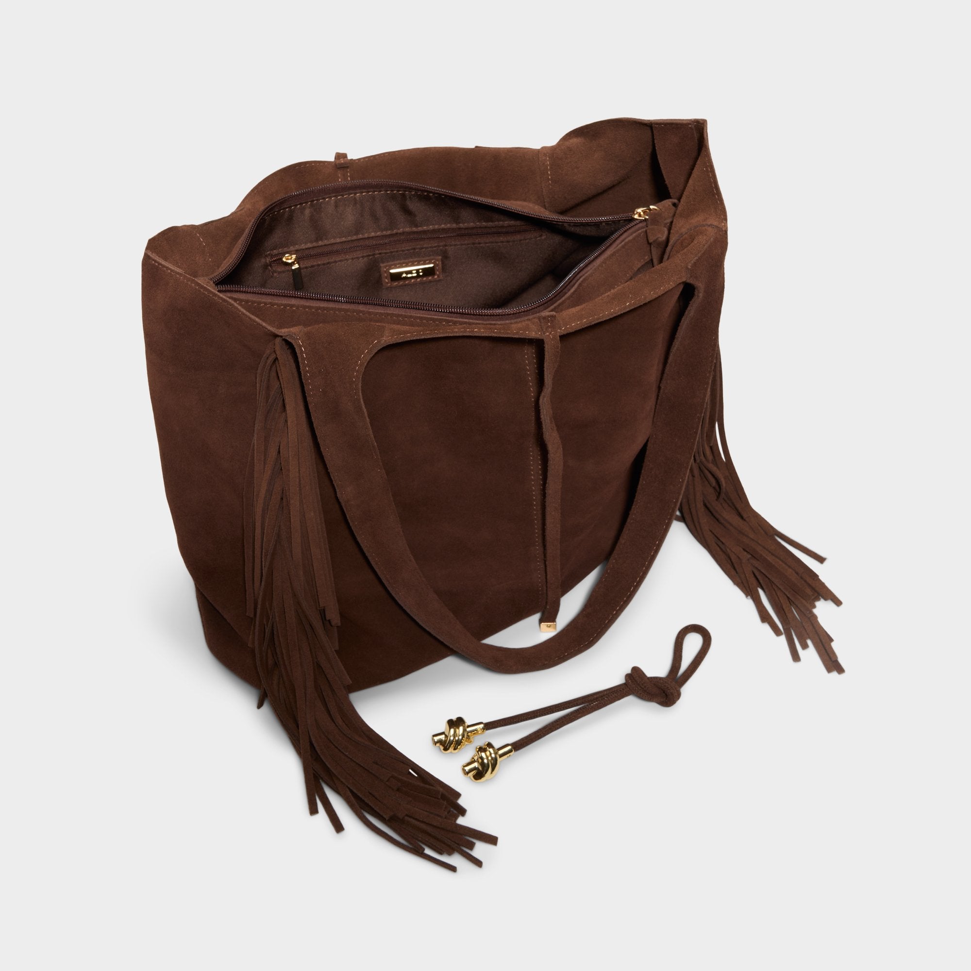 ALDO Arrow tote bag suède franges marron