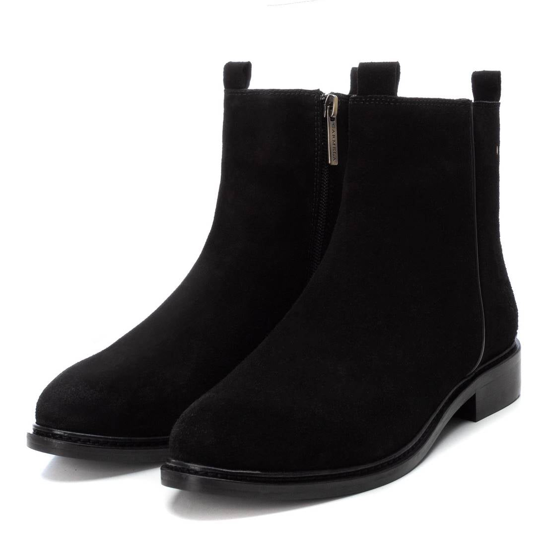 Carmela 16093001 bottine femme noir cuir plat