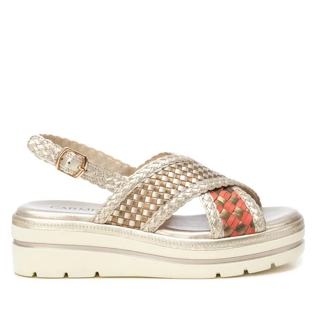 Carmela 16225601 sandales dorées cuir tressé
