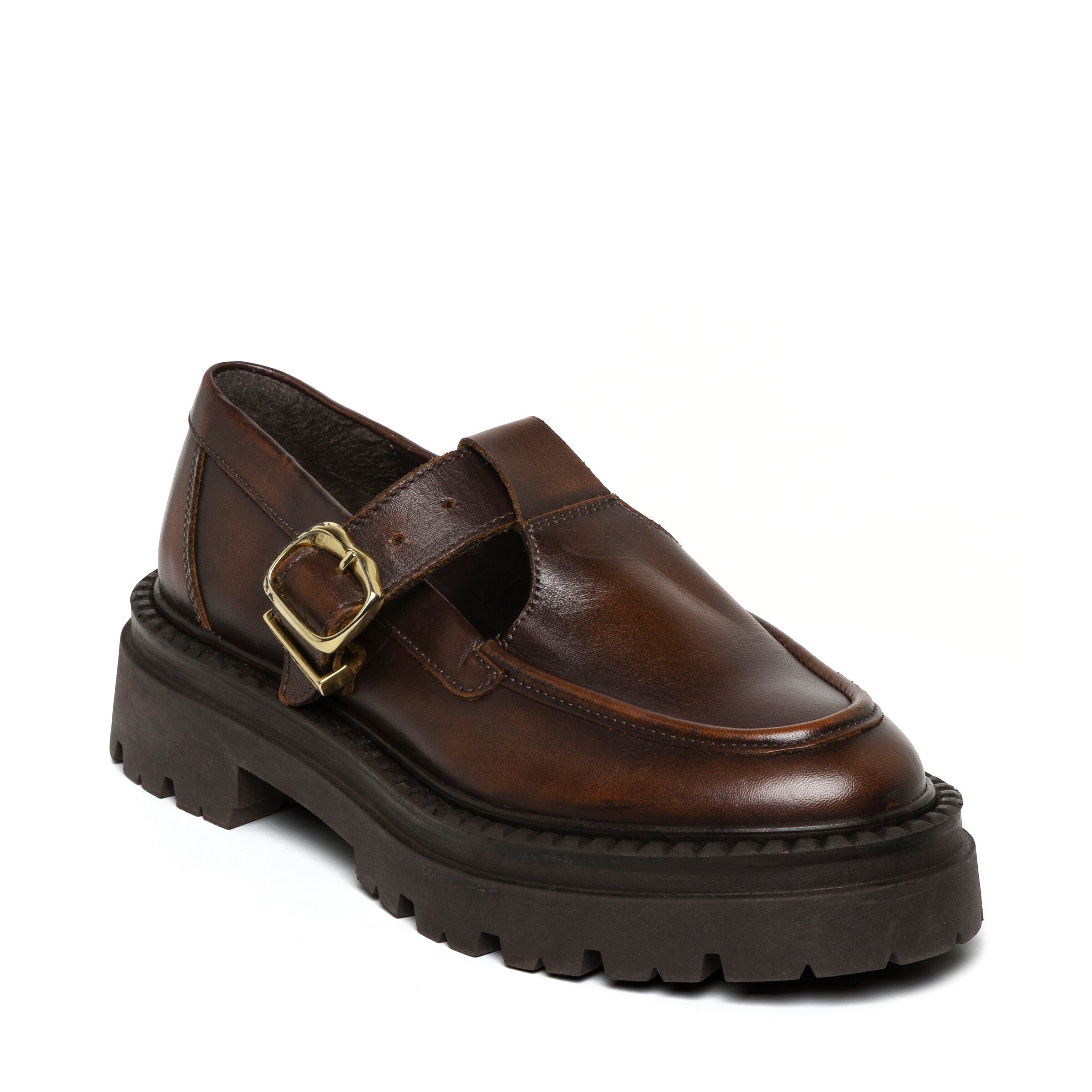 Steve Madden Kendari Flat mocassins cuir marron boucle