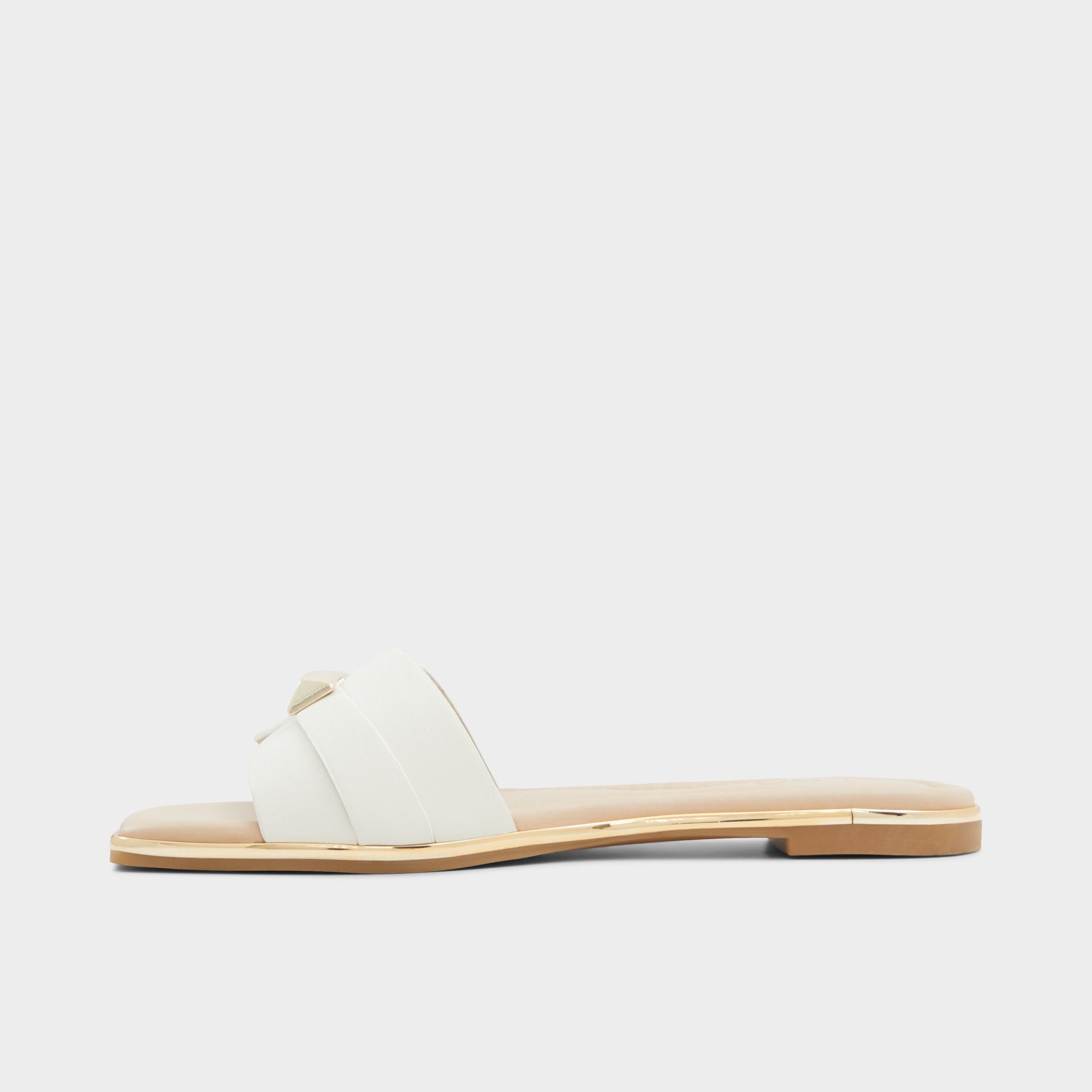 ALDO Darine sandales plates blanches détail doré