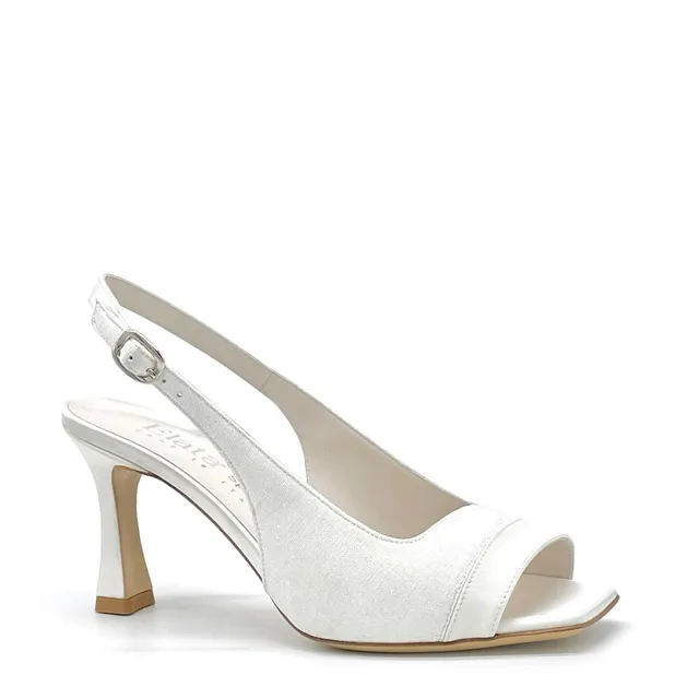 ELATA S2541 sandales mariée satin blanc talon 7,5 cm