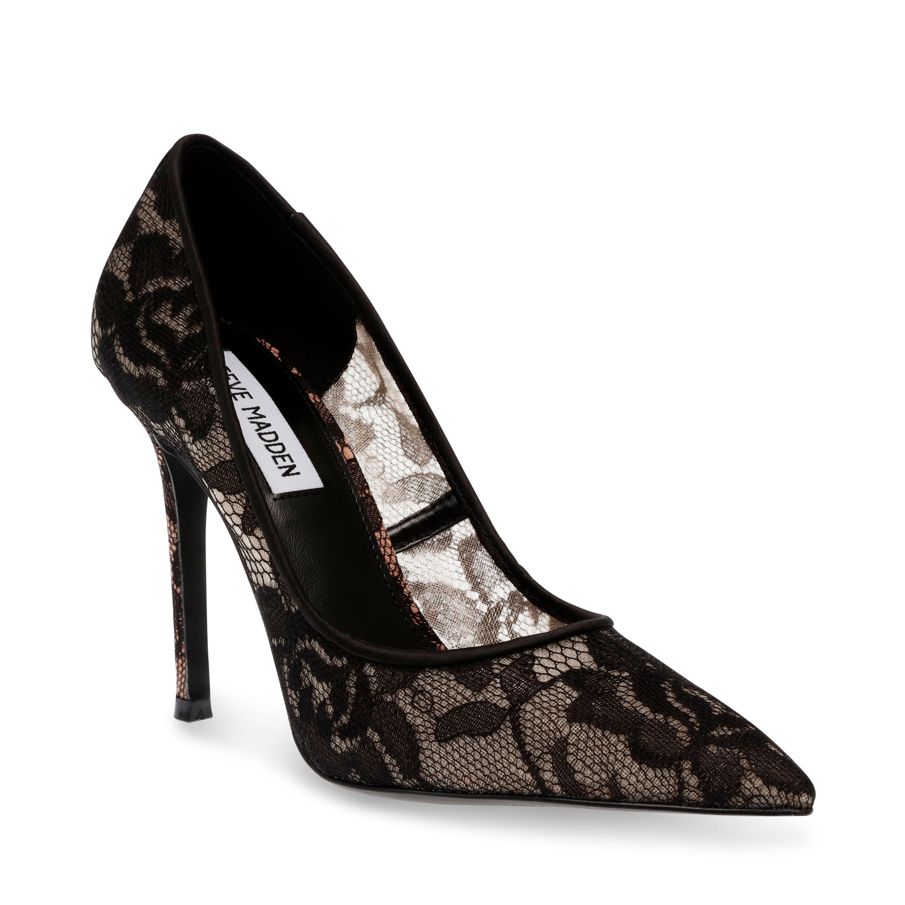 Steve Madden Evelyn-L escarpins dentelle noire talon 10,5 cm