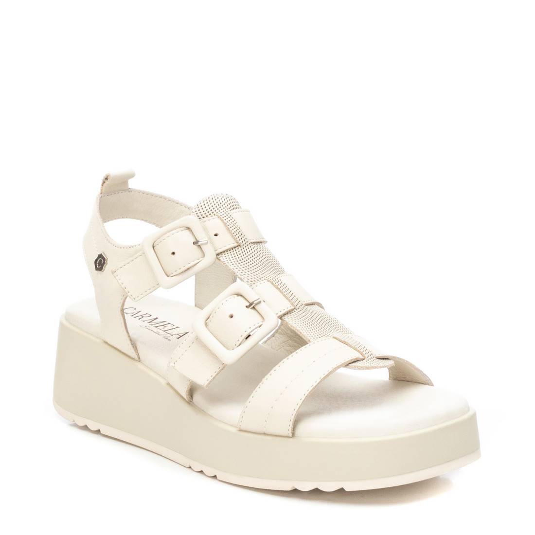 Carmela 16083303 sandale cuir blanc plateforme 5 cm